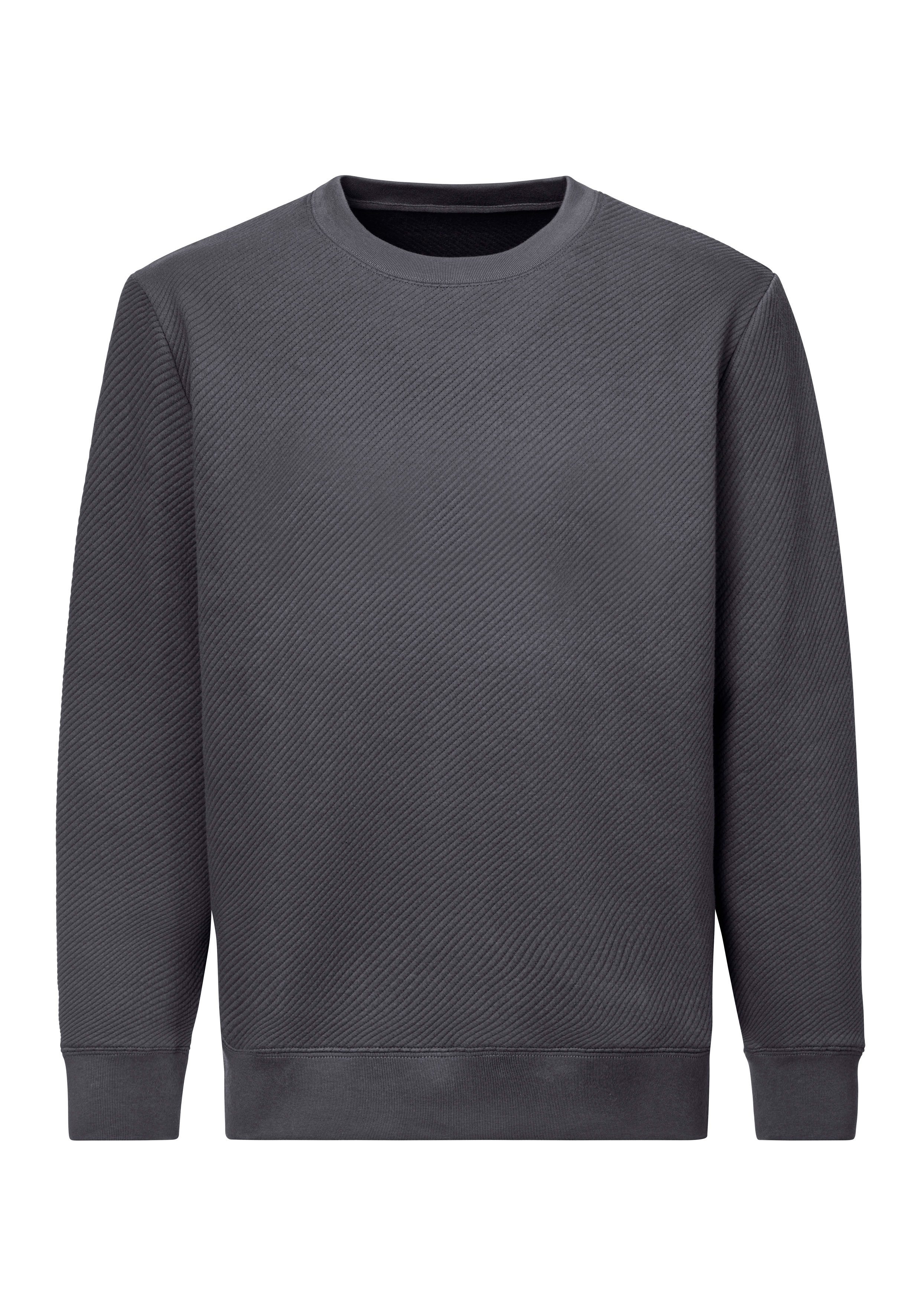 John Devin Sweatshirt Langarm, Pullover mit Struktur, Rundhals, Baumwollmischung