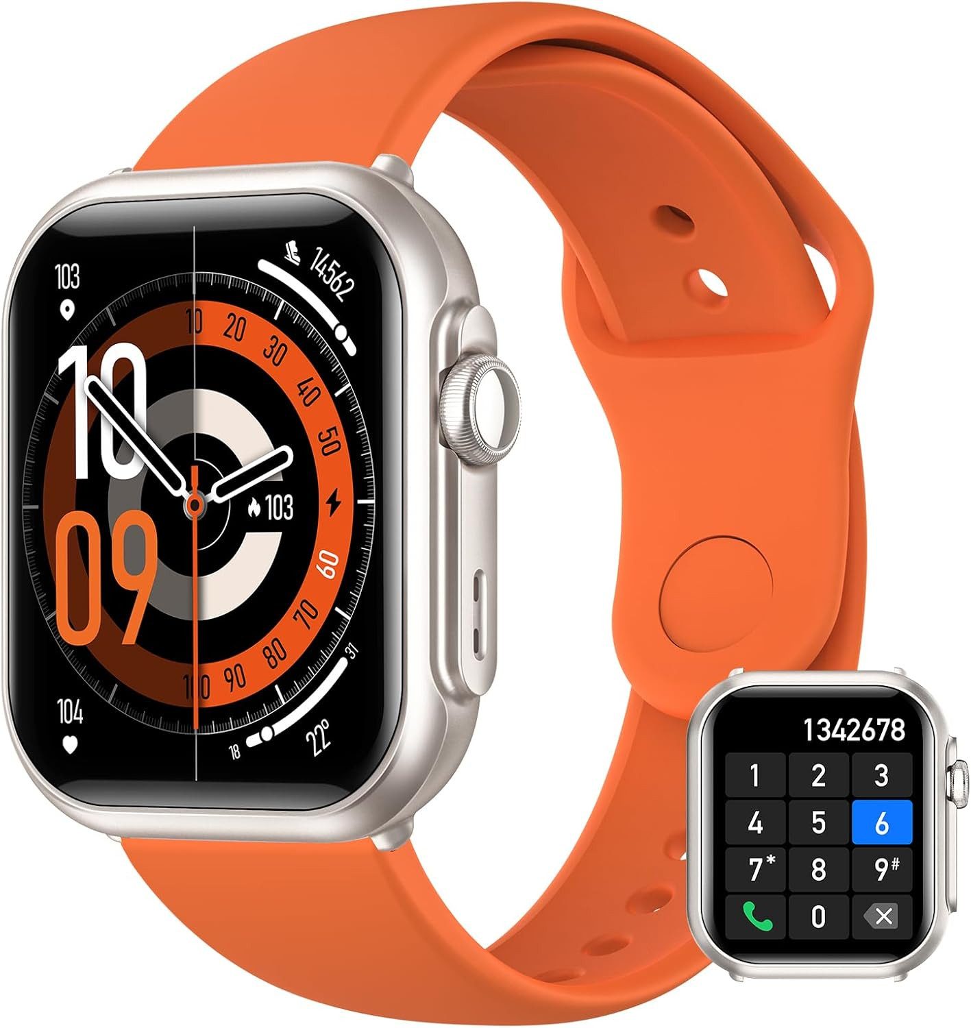 BANLVS Herren's und Damen's Telefonfunktion 5ATM wasserdicht Smartwatch (1,85 Zoll, Android/iOS), Perfekt als Geschenk für Ihre Liebsten – modern und nützlich!, mit 120+ Sportmodi, Herzfrequenz, SpO2, Blutdruck premium uhr