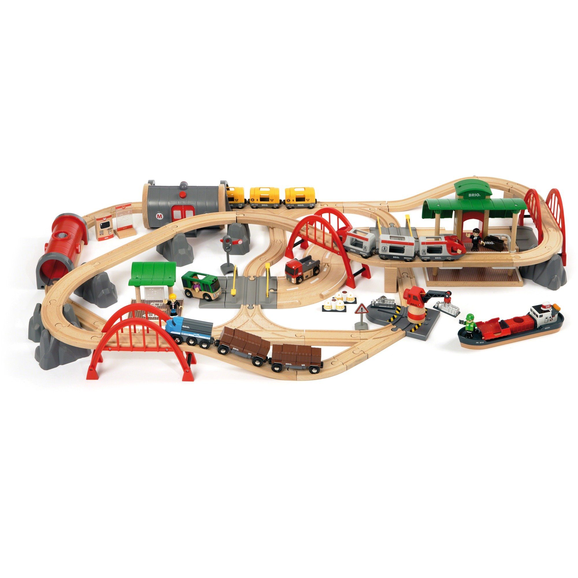 BRIO® Spielzeugeisenbahn-Set BRIO World World Straßen und Schienen Bahn Set