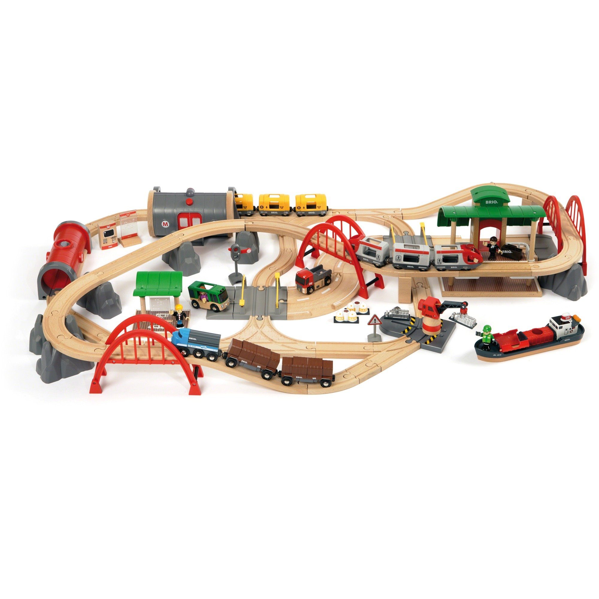 BRIO® Spielzeug-Eisenbahn World Straßen und Schienen Bahn Set Deluxe