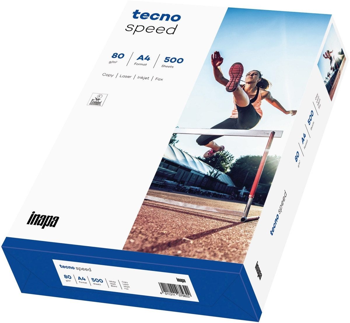 INAPA Kopierpapier Multifunktionspapier Tecno Speed A4 80 g/qm weiß VE=500 Blatt