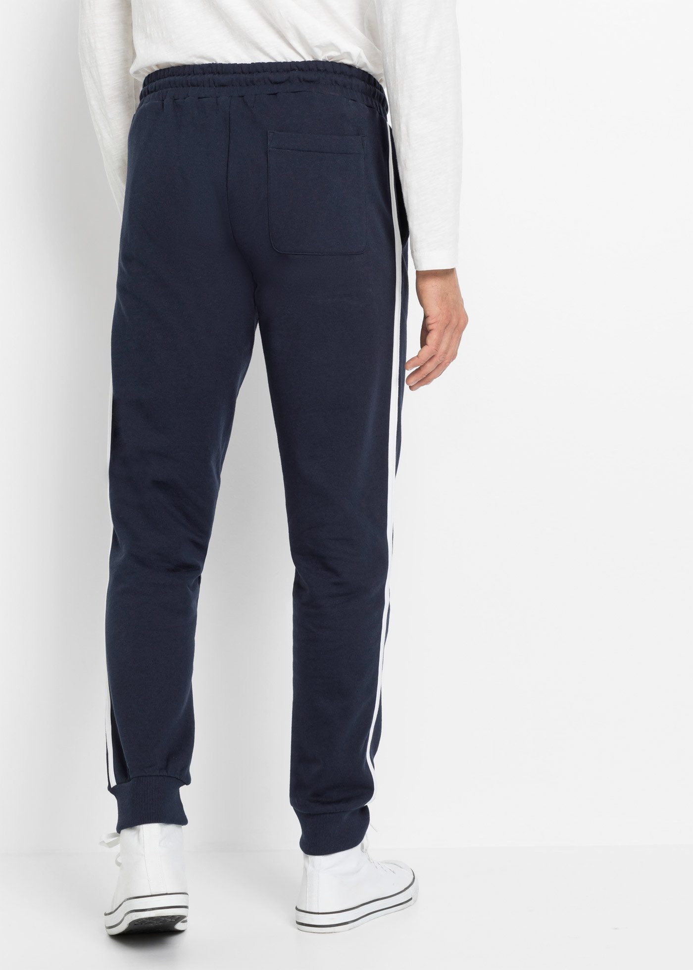 bonprix Jogginghose (Packung, 2-tlg) mit weichem Innenmaterial, mit seitlichen Kontraststreifen