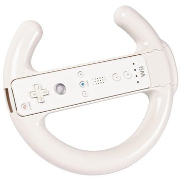 Brooklyn Set Racing Wheel Lenkrad Tennis-Schläger Weiß Controller (Passgenau für Nintendo Wii WiiU Controller, Ideal für Wii Sports etc)