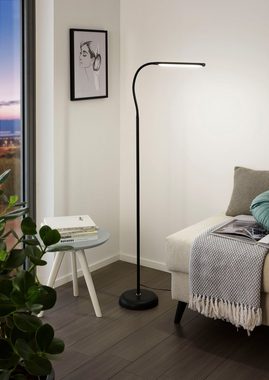 EGLO Stehlampe LAROA, Bluetooth, Dimmfunktion, Farbwechsel, Smart Home, LED fest integriert, Neutralweiß, Standlampe, Touch, dimmbar, Stehleuchte, Standleuchte, LED Bürolampe