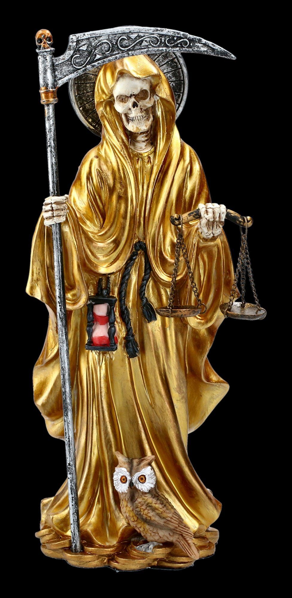 Figuren Shop GmbH Dekofigur Santa Muerte Figur - goldfarben - Dekorationsfigur