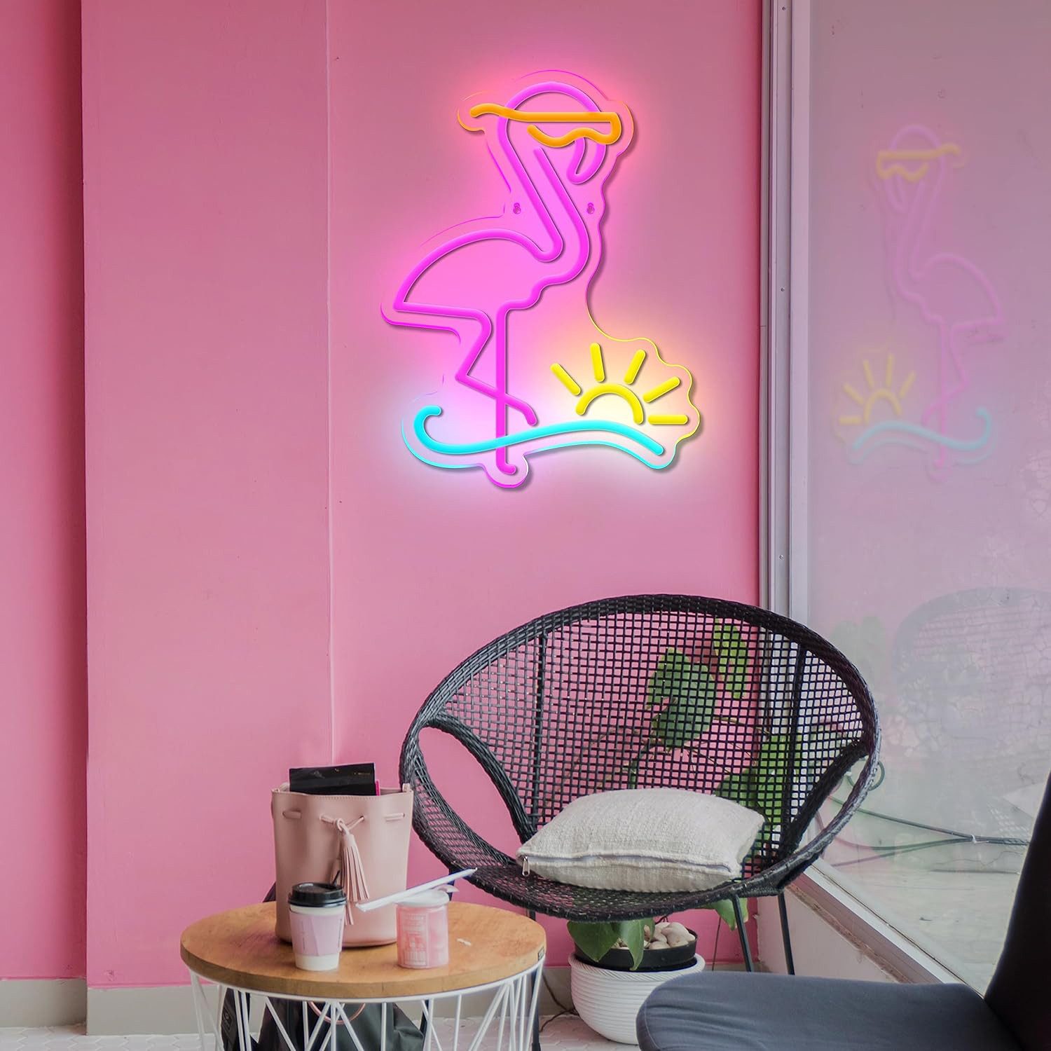 Jibenhome LED Dekolicht LED-Neonschild Flamingo Dimmbar günstig online kaufen