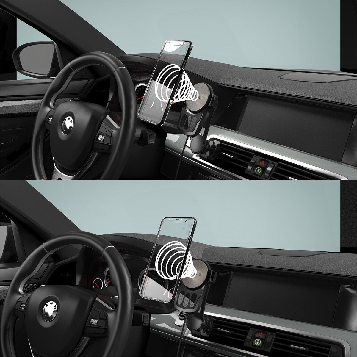 MidGard Smartphone-Halterung Ppyple 10W Wireless Lüftung Magnet Auto Halterung für Qi fähigen Handy, (1-tlg)