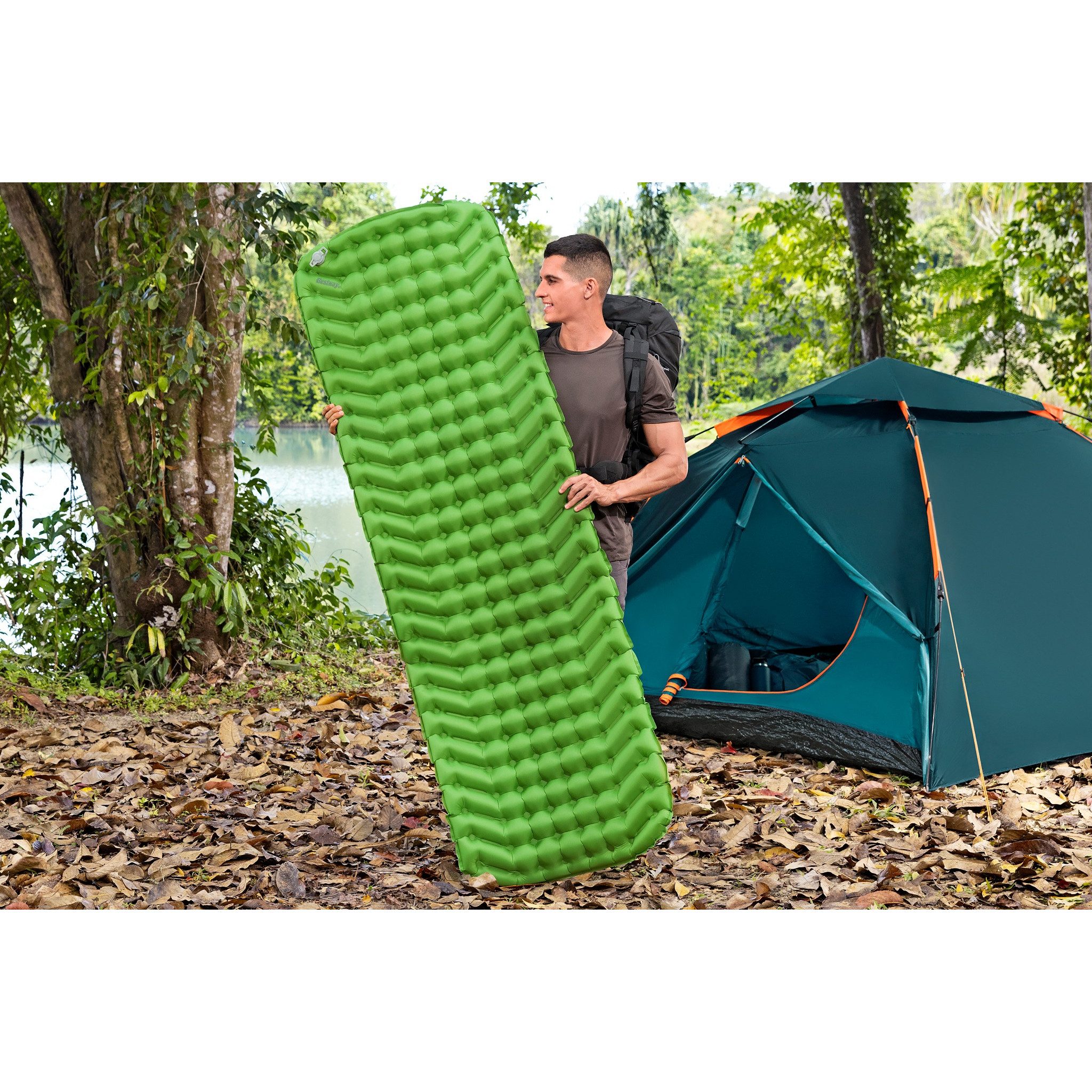 Bestway Luftmatratze Isomatte - WanderLite 188x58,5x6,5cm, mit flachem Ventil für einfache Druckregulierung