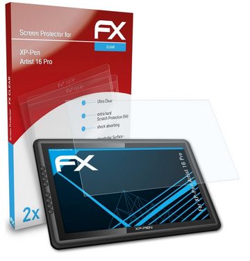 atFoliX Schutzfolie Displayschutz für XP-PEN Artist 16 Pro, (2 Folien), Ultraklar und hartbeschichtet