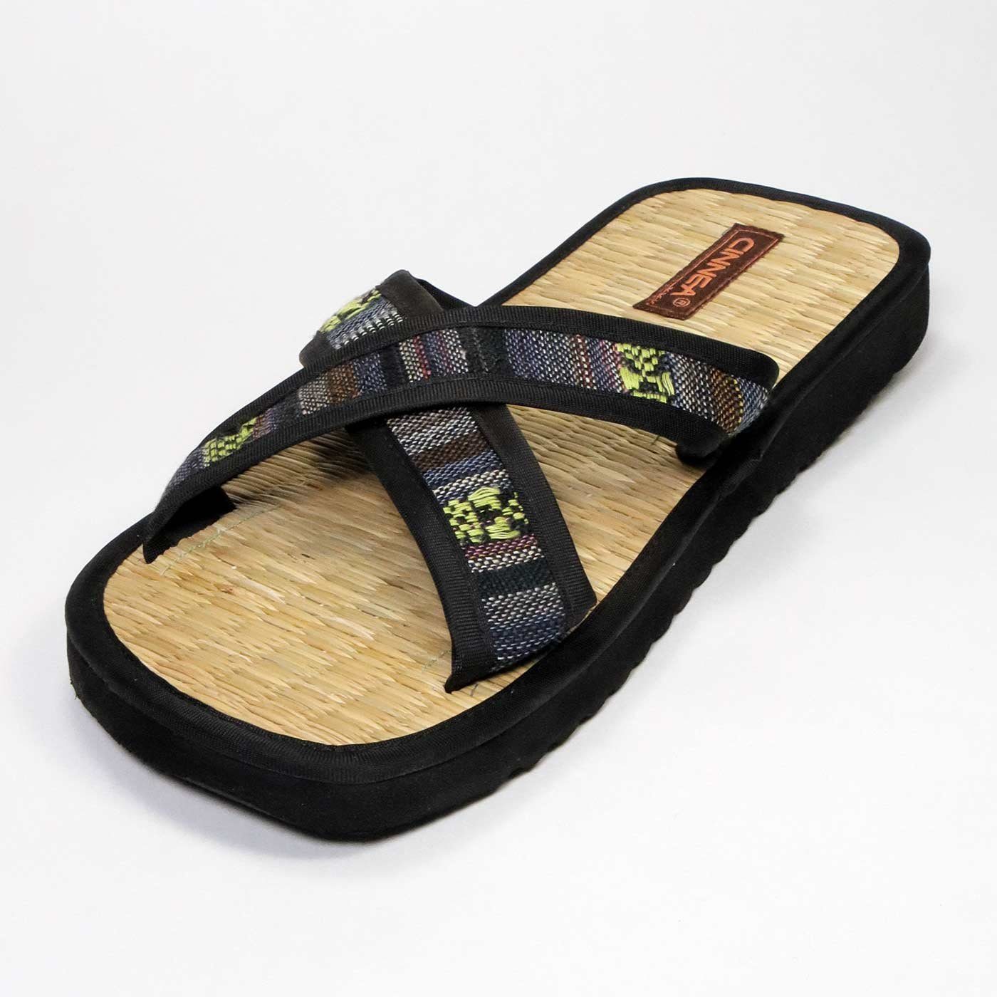 CINNEA QUITO Sandalette Zimtlatschen, handgefertigt, Hornhaut und gegen mit und Fußschweiß Binsen-Fußbett Wellness-Zimtfüllung