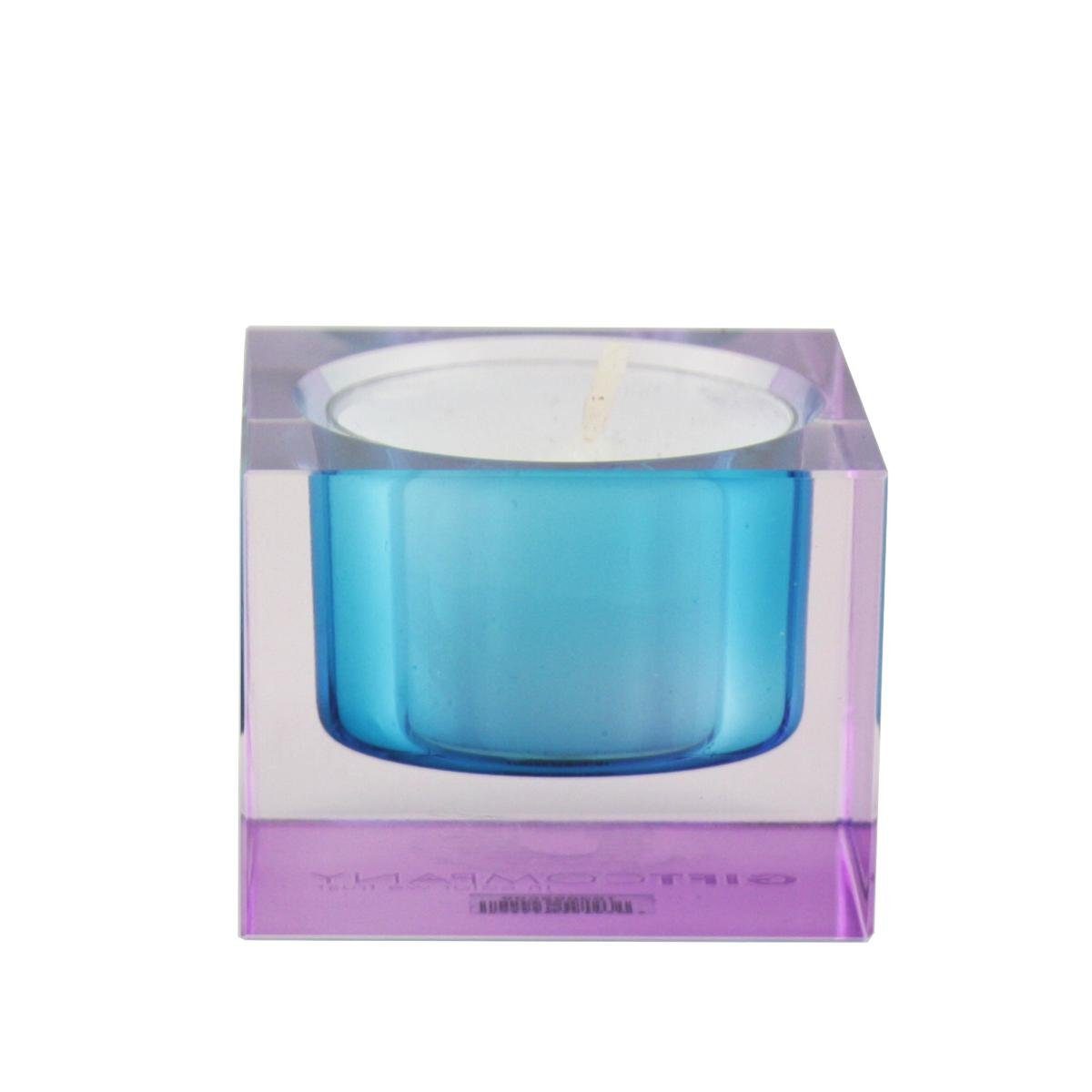 Gift-Company Kristallglas cm Teelichthalter 4 Giftcompany H blau (Stück) Teelichthalter ca. Sari
