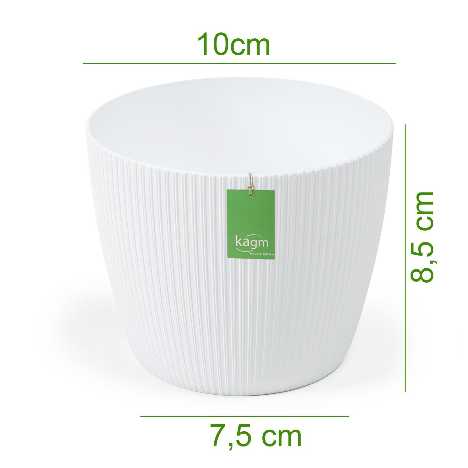 KAGM Blumentopf Übertopf Pflanztopf Rillenoptik Kunststoff günstig online kaufen