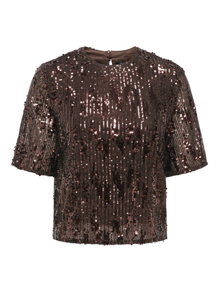 JDY Blusenshirt JDYLOLA 2/4 SEQUIN TOP JRS