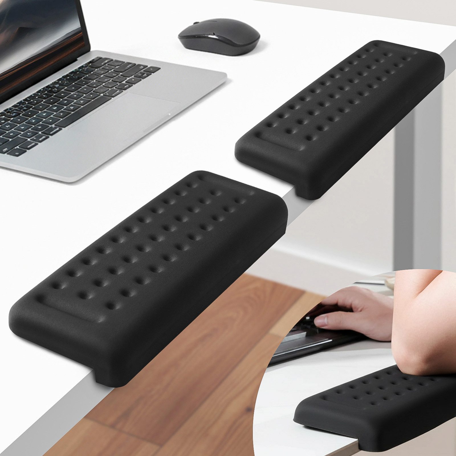 JOYOLEDER Handballenauflage Armauflage Schreibtisch,2 Stück L-förmige Schreibtisch Handgelenk (Ellenbogenstütze,Ergonomische Anti-Slip Armlehnenkissen Schreibtischkante, 2-St., für Zuhause und Büro)