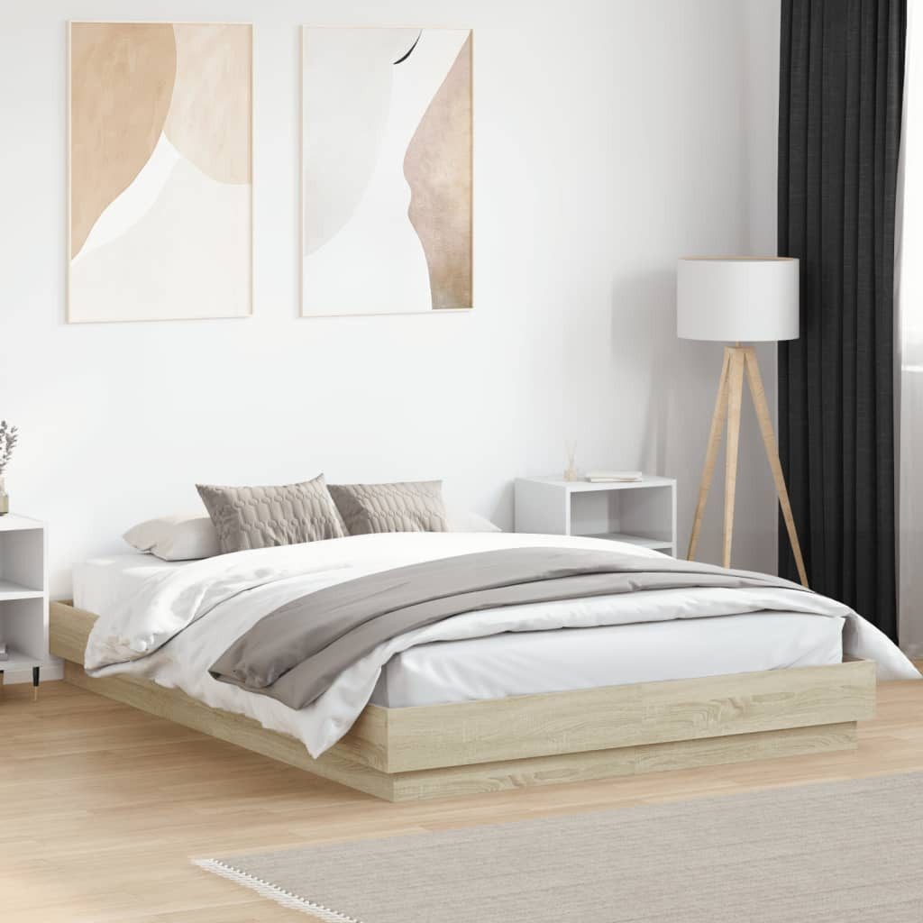 furnicato Bettgestell Sonoma-Eiche 140x200 cm Holzwerkstoff (1-tlg) günstig online kaufen