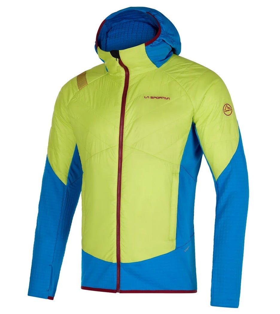 Laufjacke Hybridjacke Cambrenas 2.0 (leicht, winddicht) limegrün/elektrikblau