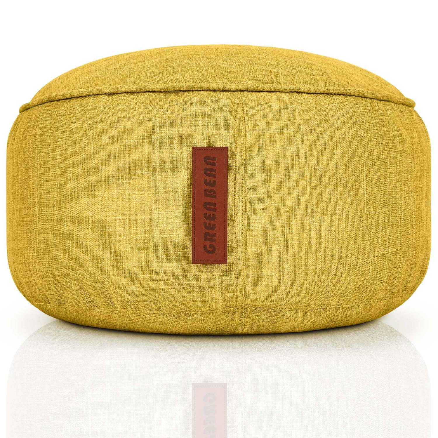 Green Bean Pouf Sitzsack-Hocker Home Linen 45x25cm (Sitzsack-Hocker 45x25cm mit EPS-Perlen Füllung -, Fußhocker Fußkissen Sitz-Pouf für Sitzsäcke), Bodenkissen für Kinder und Erwachsene - Sitzkissen Sitzhocker