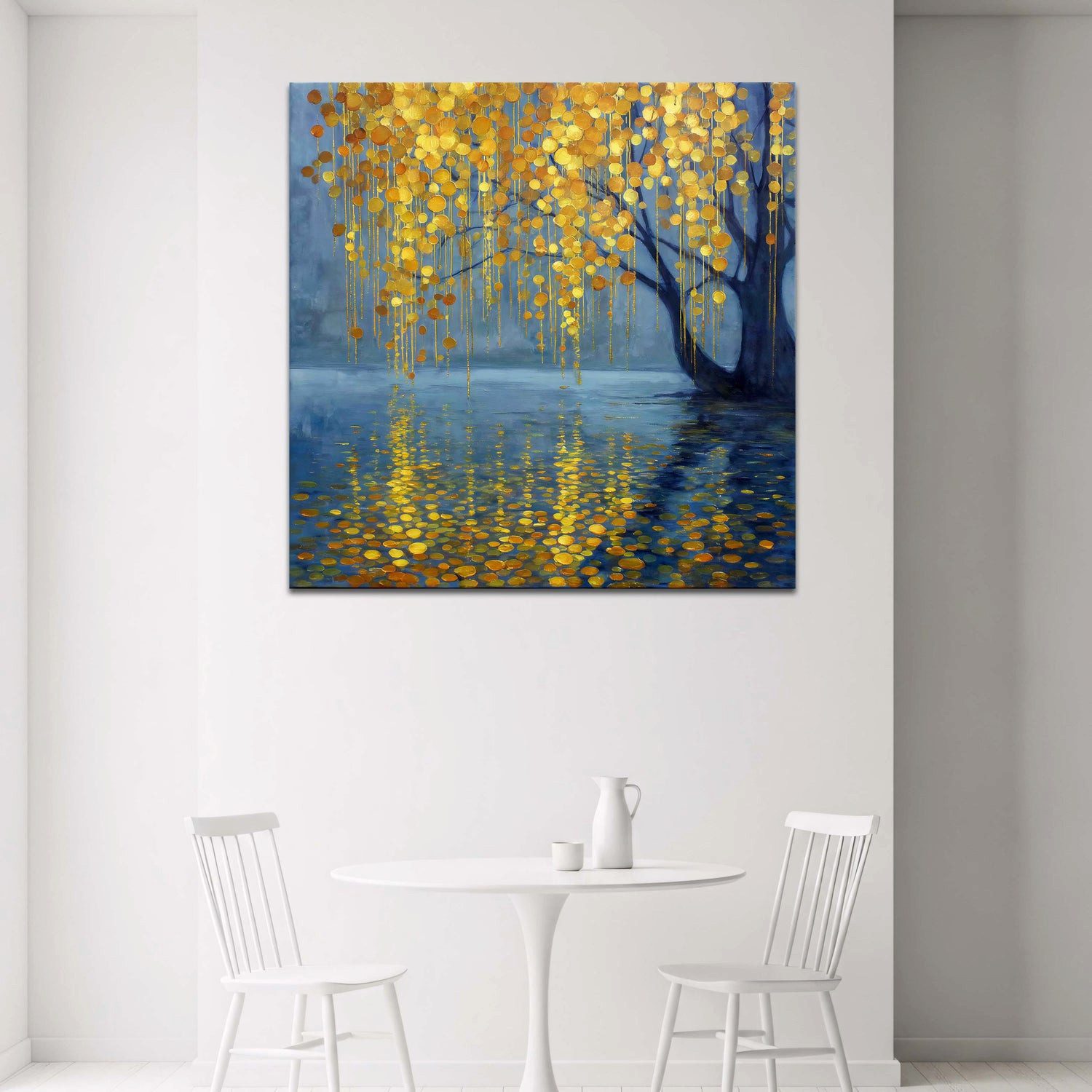 Artedinoi Leinwandbild Leuchtende Goldblätter Natur Leinwandbild Wandbild Kunstdruck XL Wandd, Leuchtende Goldblätter