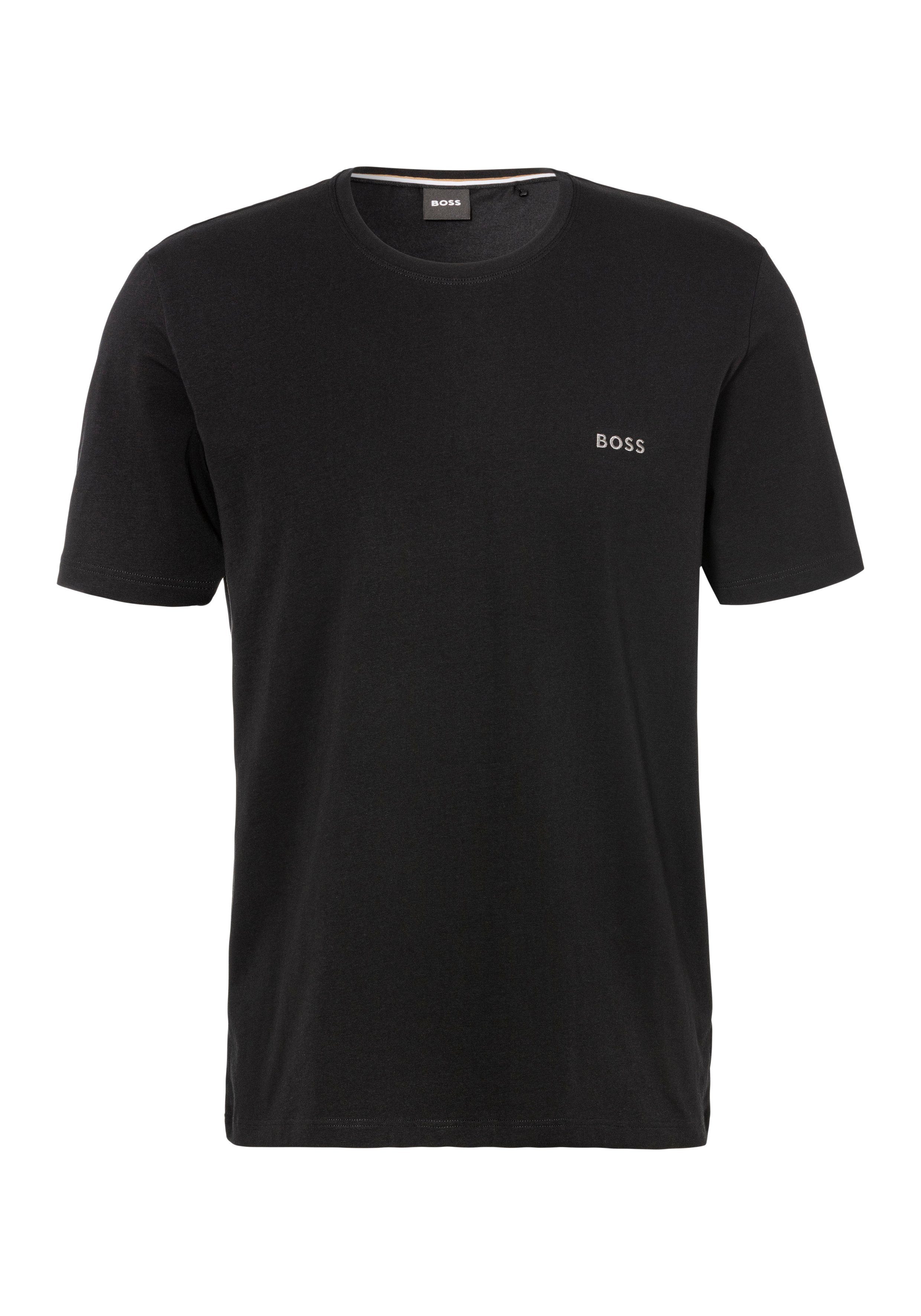 Mix&Match BOSS T-Shirt mit T-Shirt R Brust Black Stickerei der auf BOSS 001