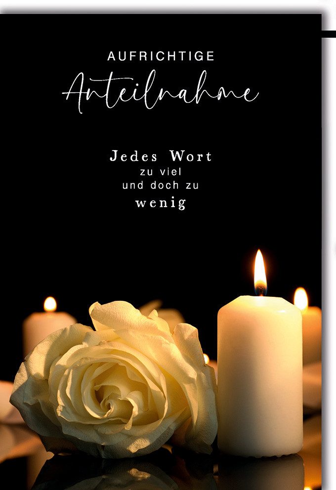 Verlag Dominique Grußkarten Trauer - Beileid - Kondolenzkarte mit Umschlag - Aufrichtige
