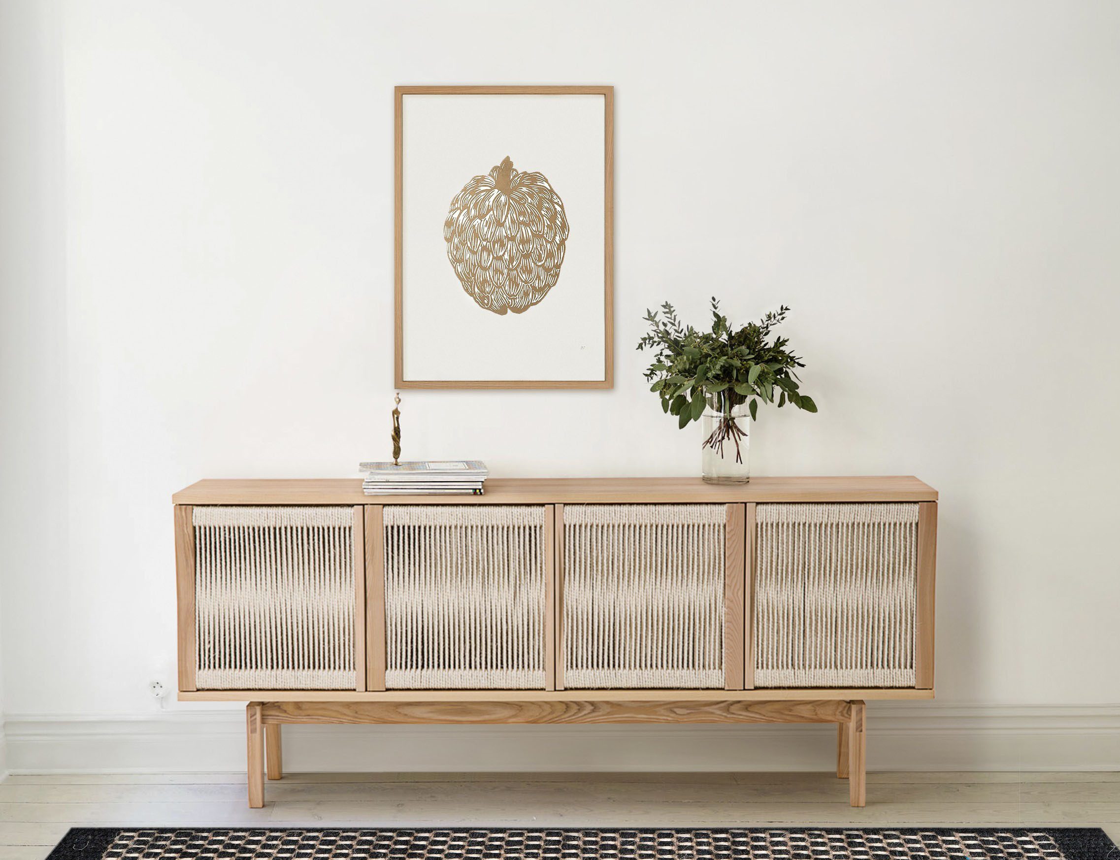 Woodman Sideboard Lidia, Kommode, Türenfronten aus nartürlichem Hanfseil, Breite 180 cm, FSC®