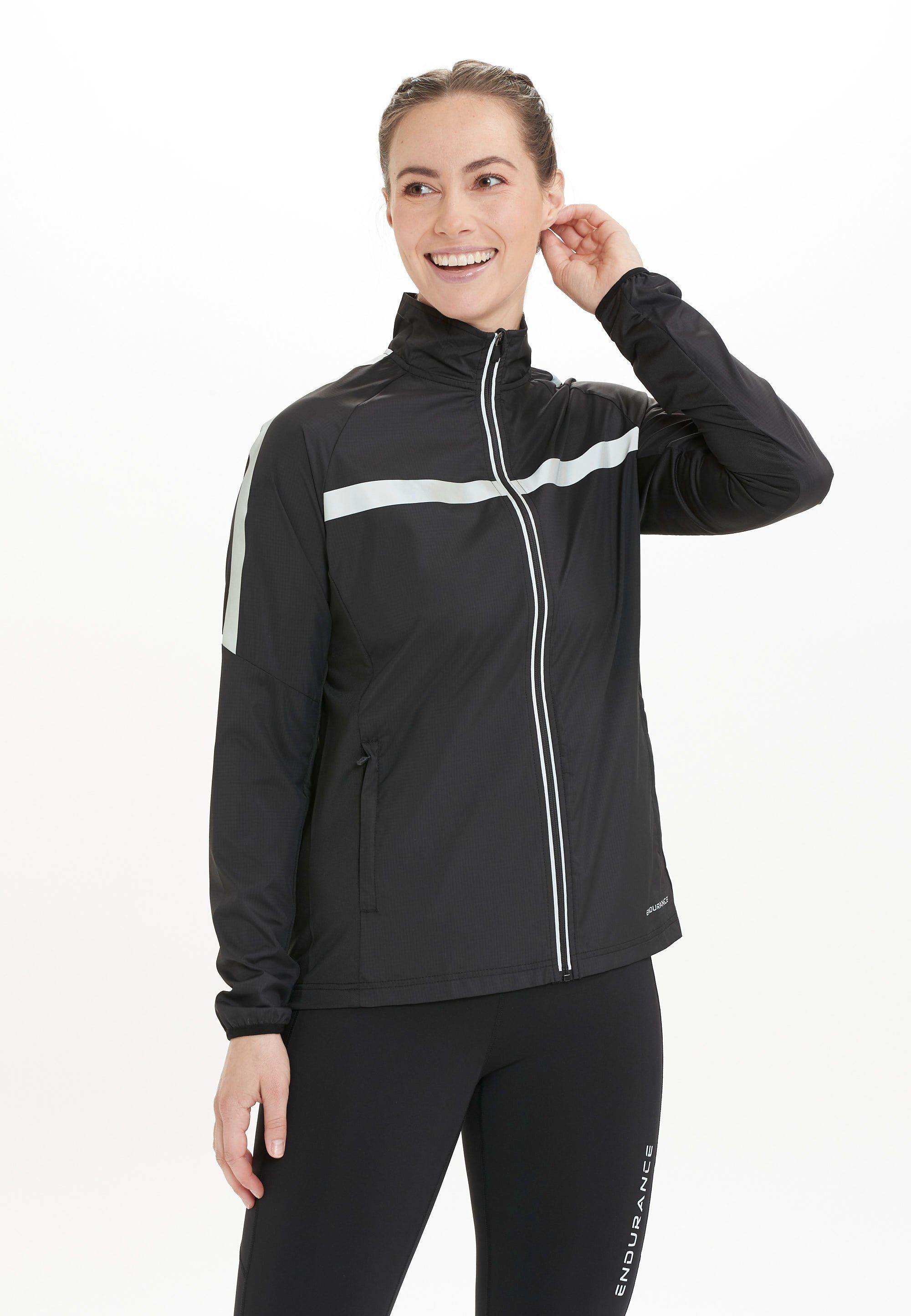 ENDURANCE Laufjacke Ginar mit starken Ultra-Reflektoren schwarz