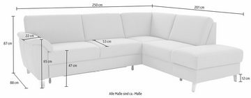 sit&more Ecksofa Texel L-Form, mit Federkern, wahlweise mit Bettfunktion und Bettkasten