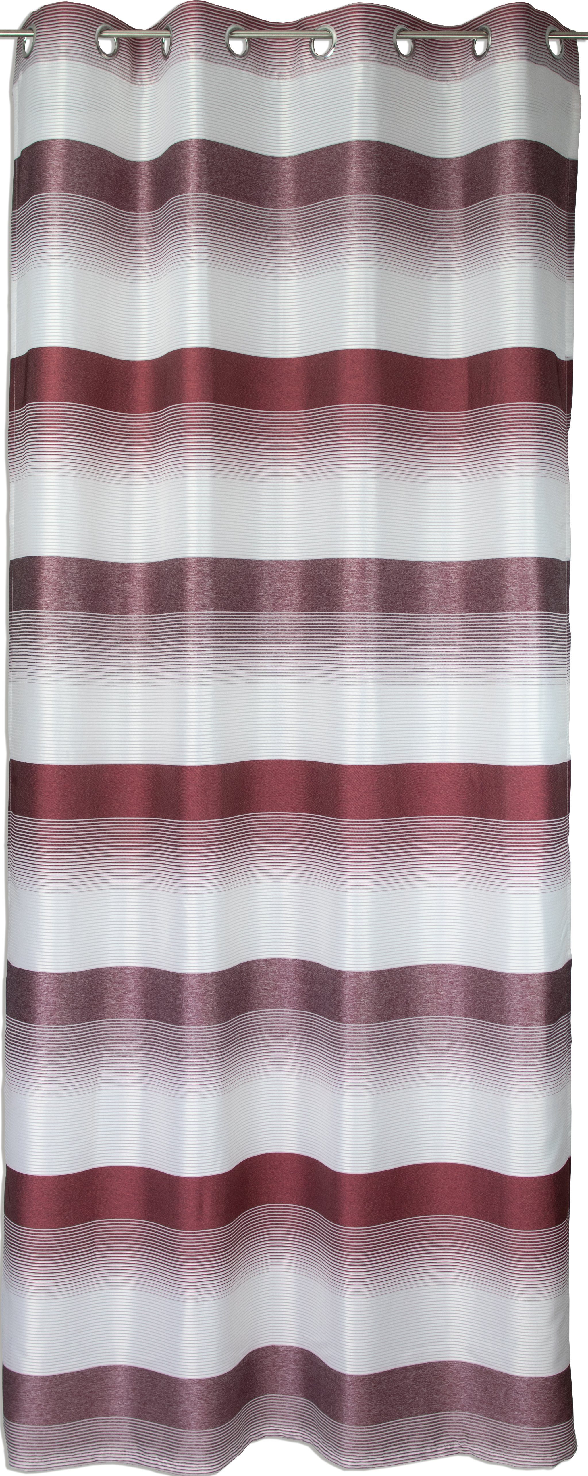 EXPERIENCE Vorhang Ösenschal Seitenschal Vorhang 2421 140x245 cm Gestreift Weiß Grün Blau Grau Rot (1 St), Ösen, halbtransparent, Webstreifen, mit 8 Ösen