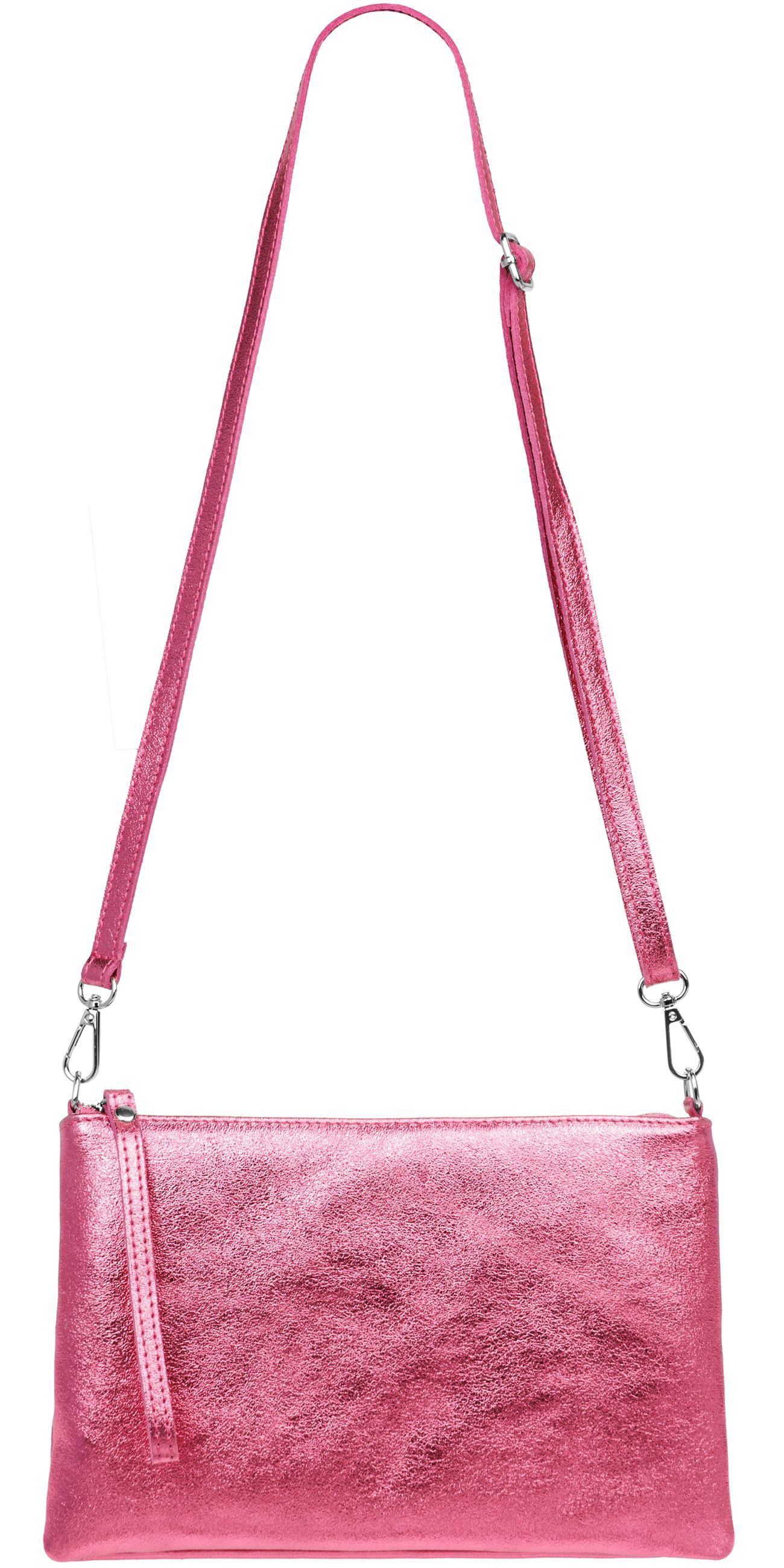 Caspar Clutch XL Leder Umhängetasche Damen Tasche - CLASSIC LINE - Modell No.843, leicht, elegant & langlebig- 100% Echtleder - Handmade in Italy