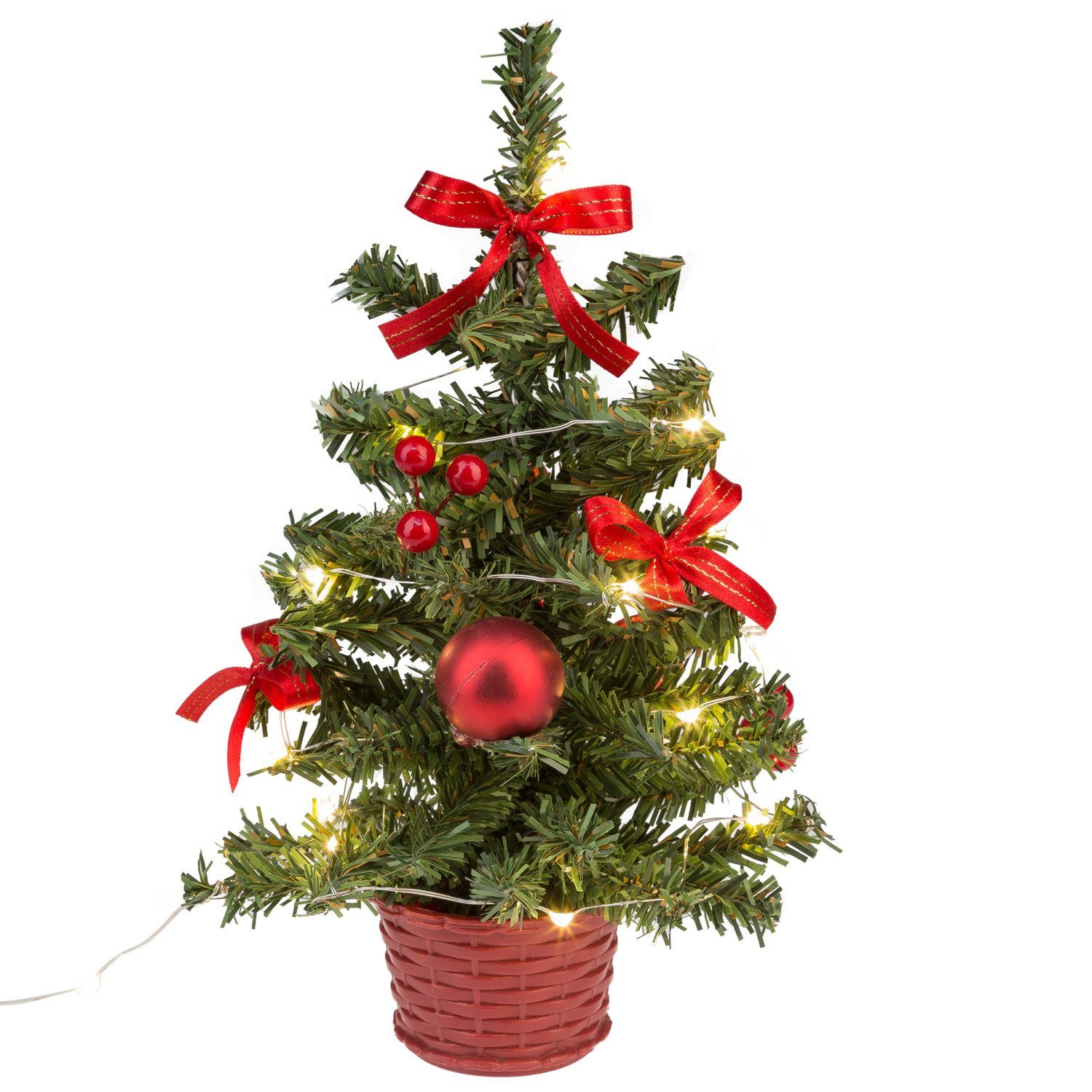 Idena Künstlicher Weihnachtsbaum Idena 31486 - Deko-Weihnachtsbaum mit 20 LED in Warmweiß, ca. 25 cm