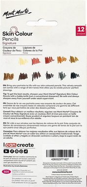 Mont Marte Buntstift Set mit 12x hochwertigen Buntstiften, speziell für Portraits-Malerei, (Set, 12-tlg., mit Farbe wie Rot-, Beige- & Brauntöne, sowie Weiß & Schwarz), gleichmäßiger Farbauftrag