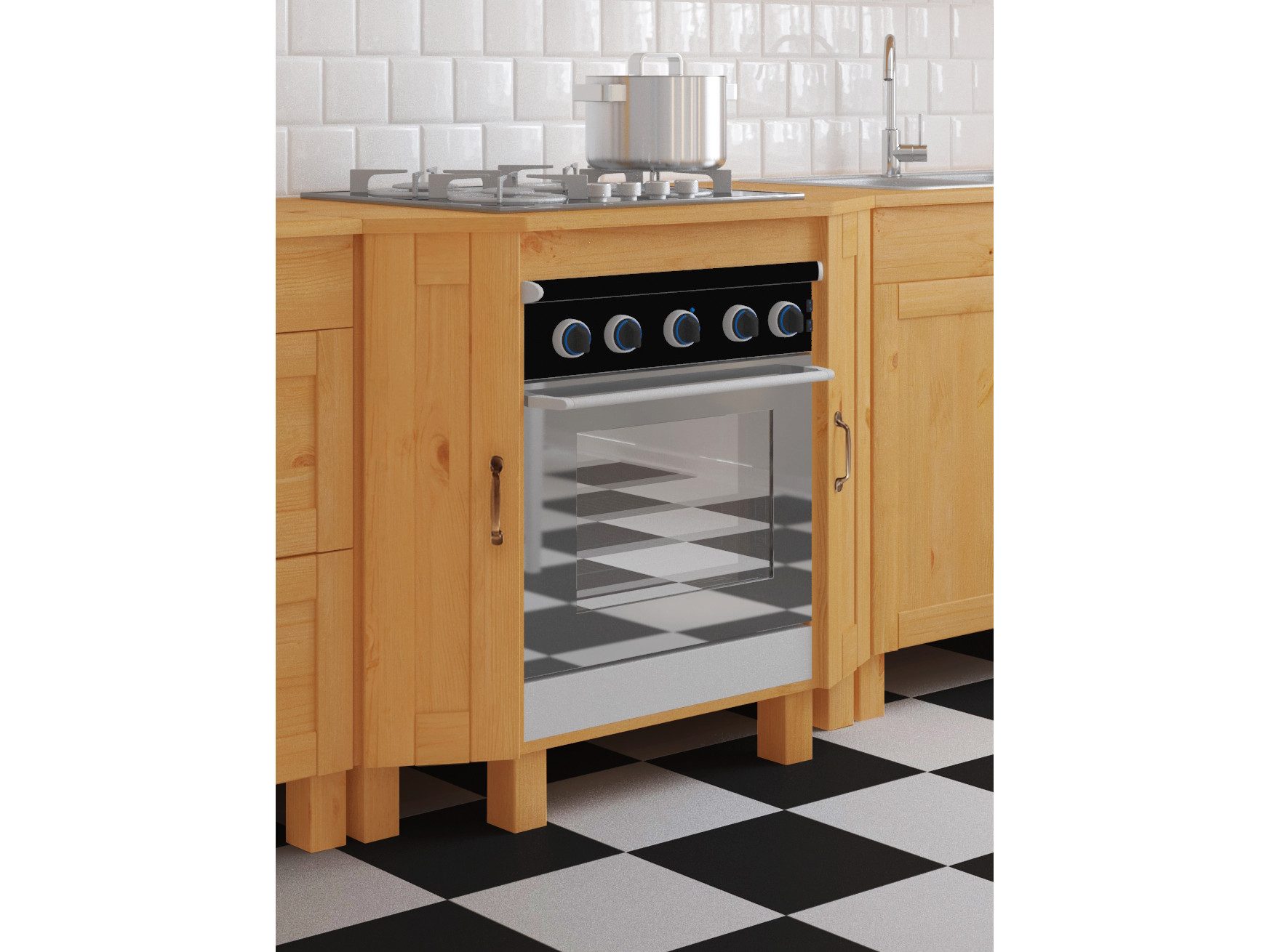 loft24 Herdumbauschrank Dennis Kiefer Massivholz, Landhausstil, 2 Türen mit günstig online kaufen