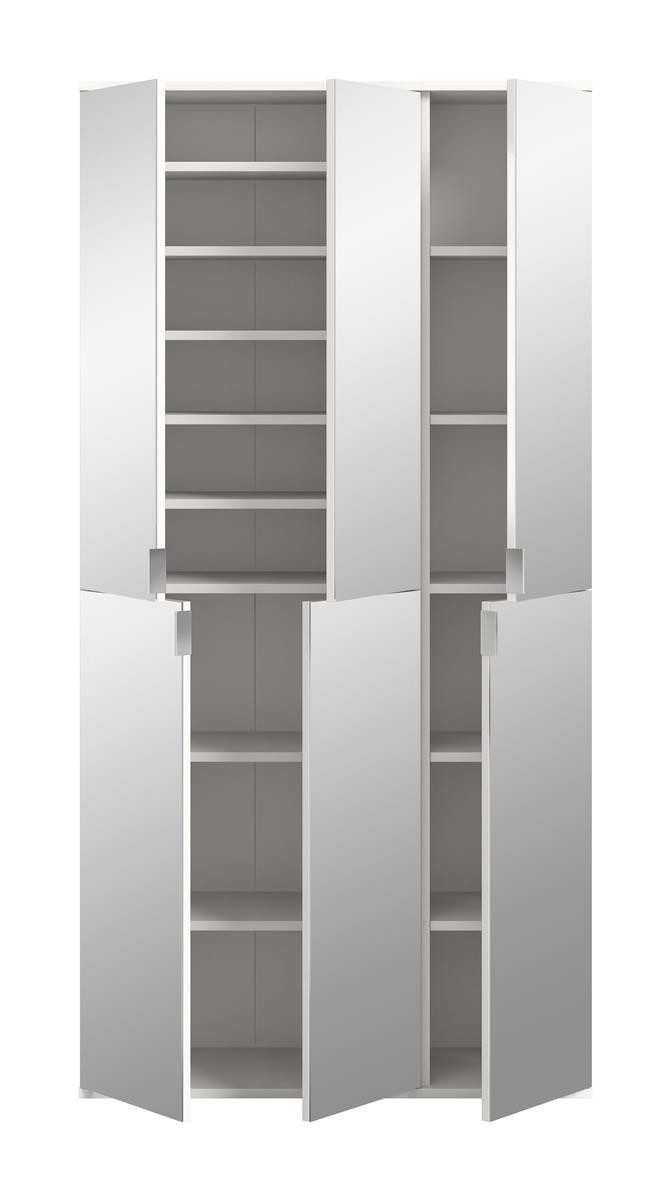 möbelvita Garderoben-Set Vision X Garderobenkombination B/H/T 91x193x34 in weiß, (1x Spiegelschrank schmal, 1x Spiegelschrank breit)