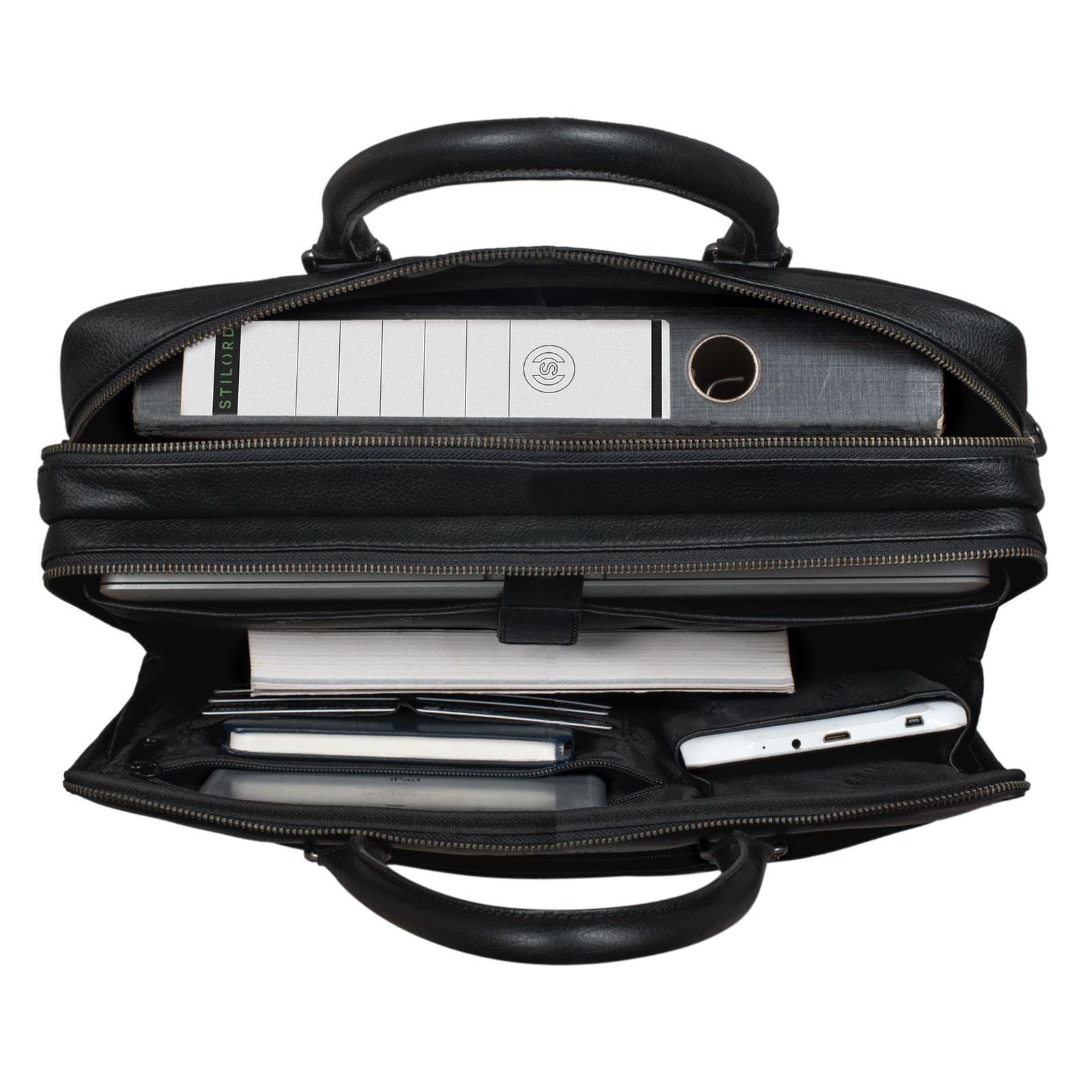 STILORD Aktentasche "Drake" Businesstasche Leder Groß