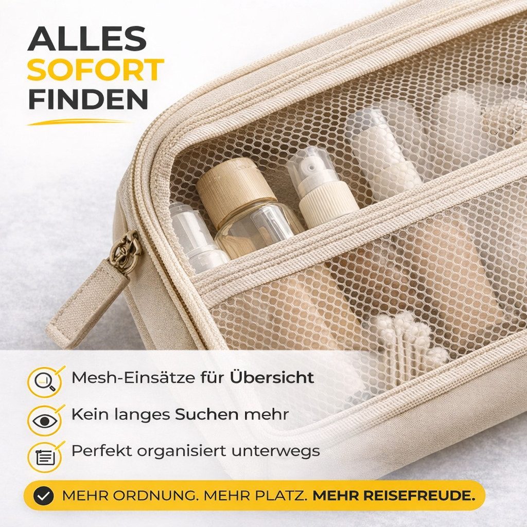 Everhomely® Kofferorganizer Kofferorganizer 8er mit Kosmetiktasche – Packtaschen Packwürfel Reisen (Set, 8er Set)