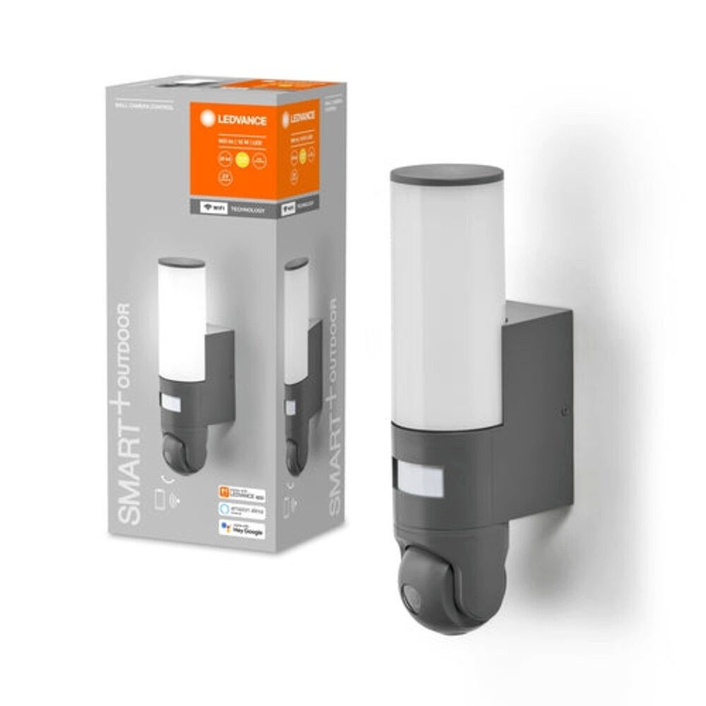 Ledvance Außen-Wandleuchte Plastic, 16W, warmweiß, 900lm, IP44, G, 3000K, L120mm, smarthomefähig wassergeschützt, warmweiß