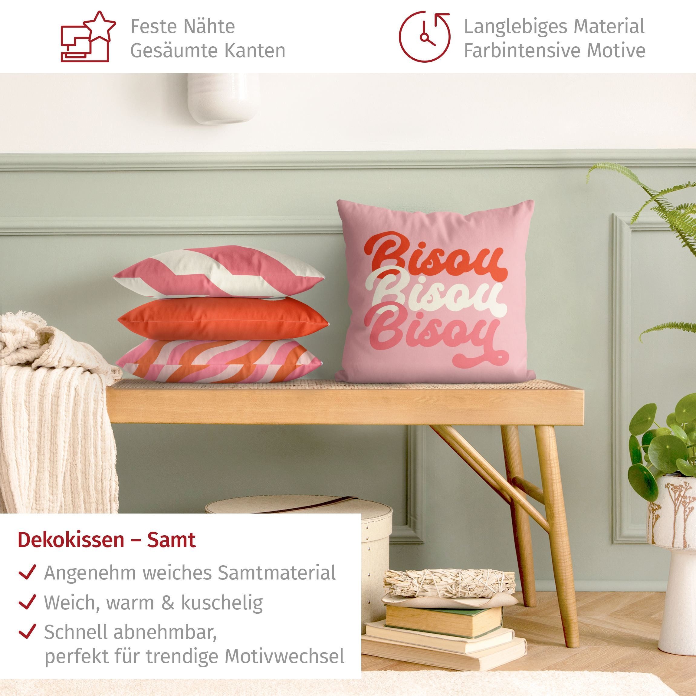 Bilderdepot24 Dekokissen 4-teilig draußen Kissenhülle/ Garten/ Outdoorkissen Kissenhülle bunt M, Bezug mit / ohne Füllung Zierkissen Outdoor Sofa Bett