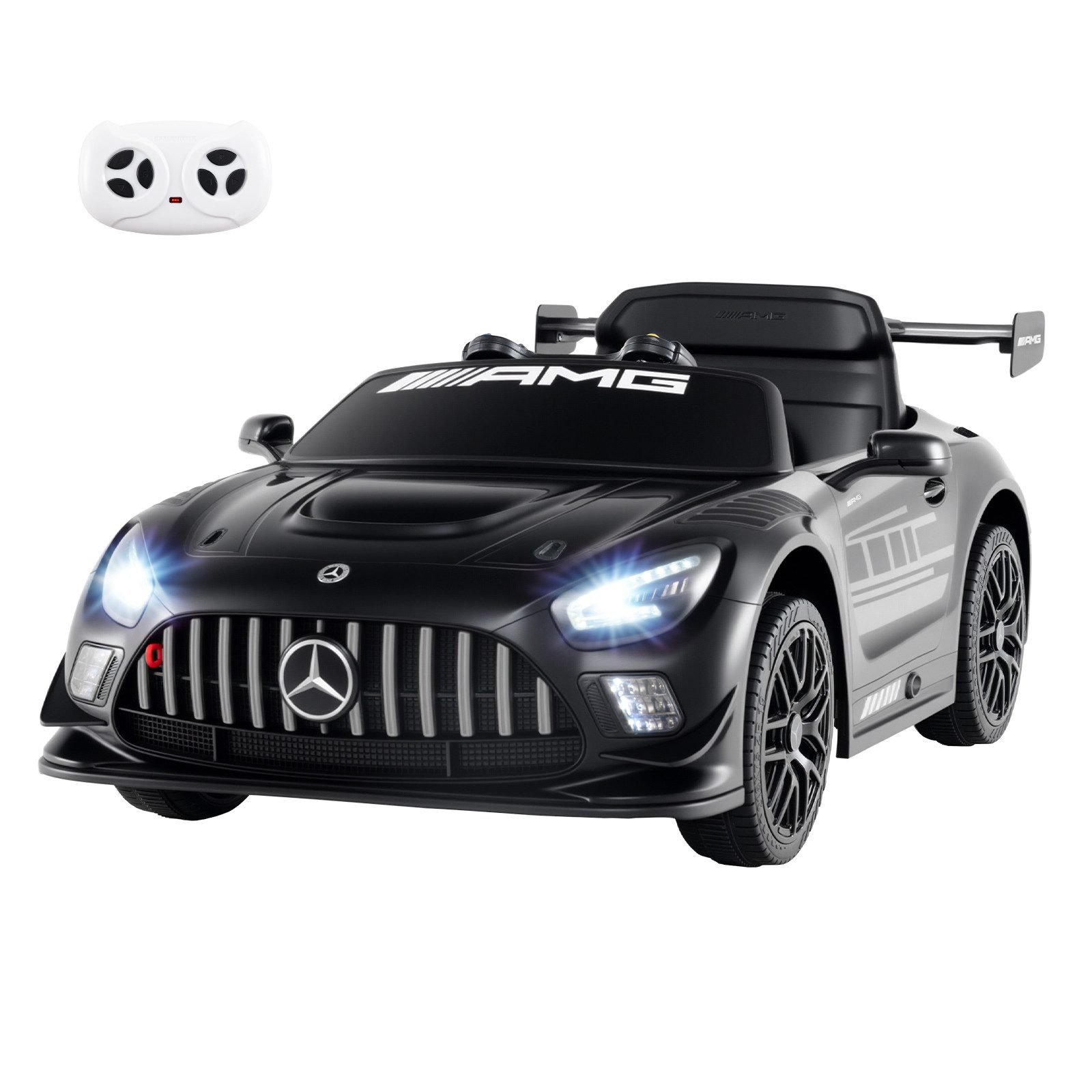 COSTWAY Elektro-Kinderauto, Belastbarkeit 25 kg, Mercedes AMG Elektroauto, 12V Kinderauto