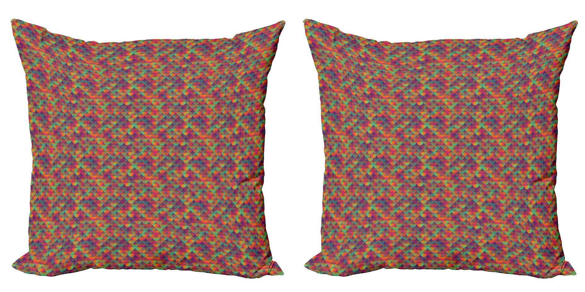 Kissenbezüge Modern Accent Doppelseitiger Digitaldruck, Abakuhaus (2 Stück), Kreis-Muster Regenbogen-Skala Fühlen