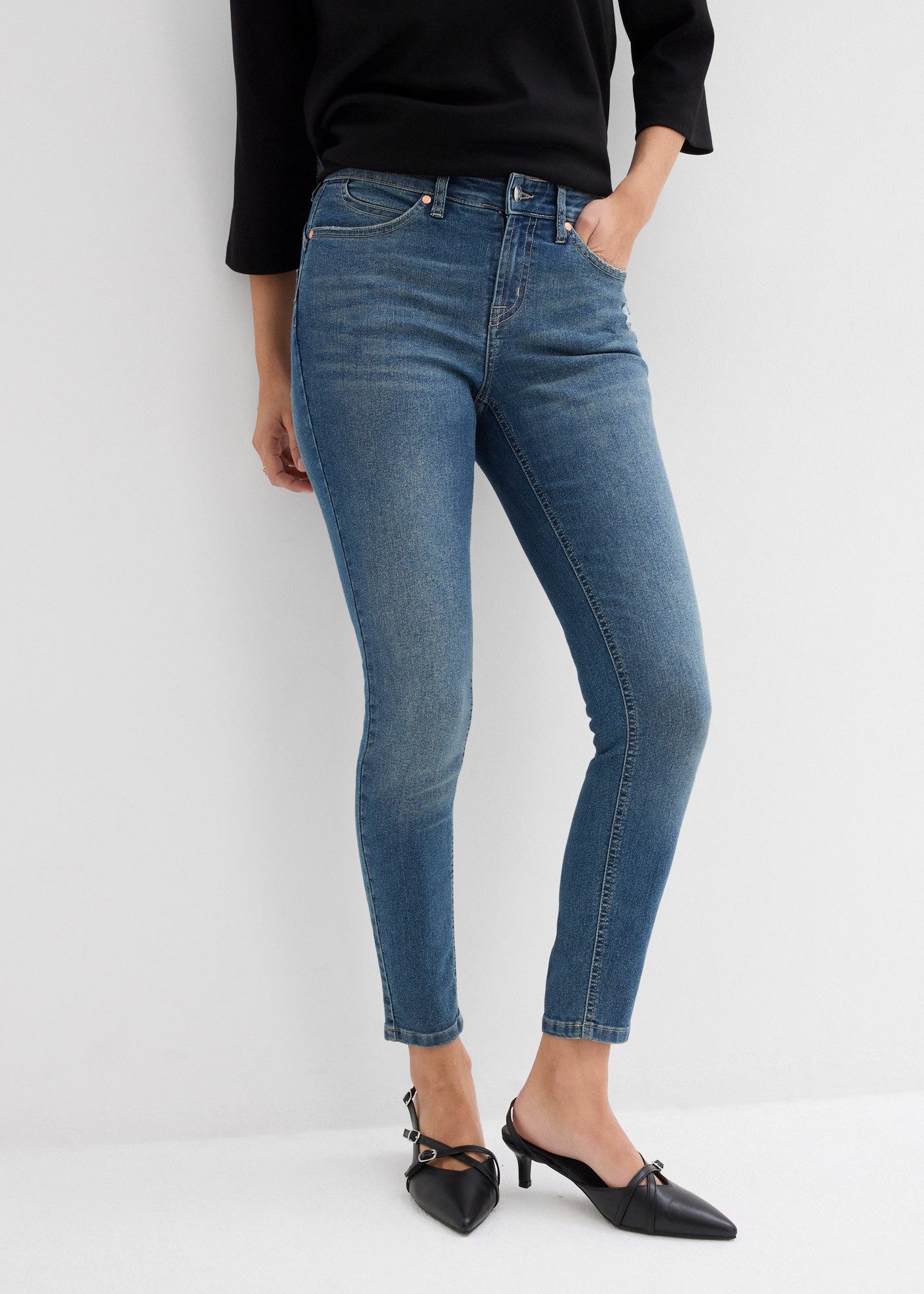 bonprix Skinny-fit-Jeans (1-tlg) mit Stretch-Anteil, bequemer Sitz, hoher Baumwollanteil