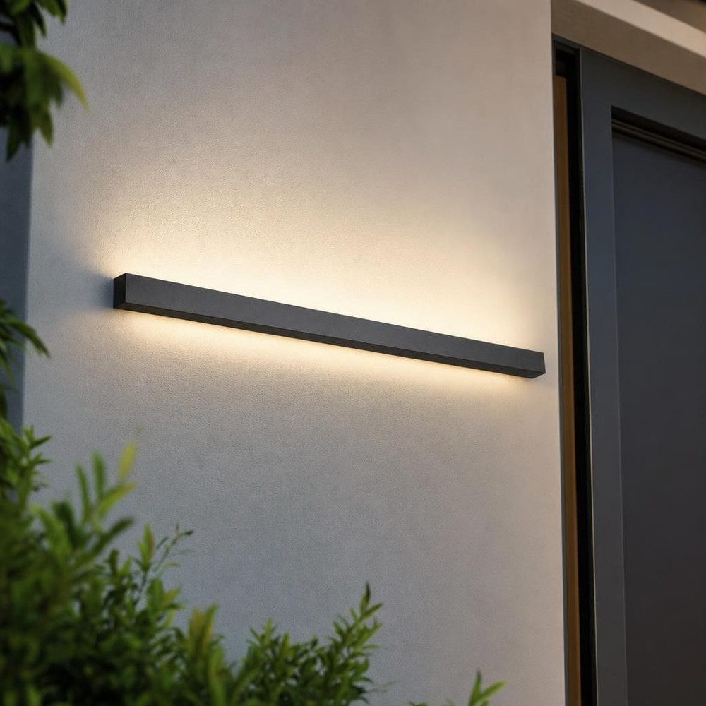 V-TAC LED Außen-Wandleuchte, LED-Leuchtmittel fest verbaut, Warmweiß, LED Außenwandleuchte Wandlampe Aluminium Fassadenlampe IP65 L 101 cm