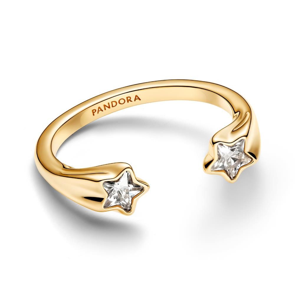 Pandora Fingerring Sternschnuppen Damenring, vergoldet, PANDORA Moments-Kollektion