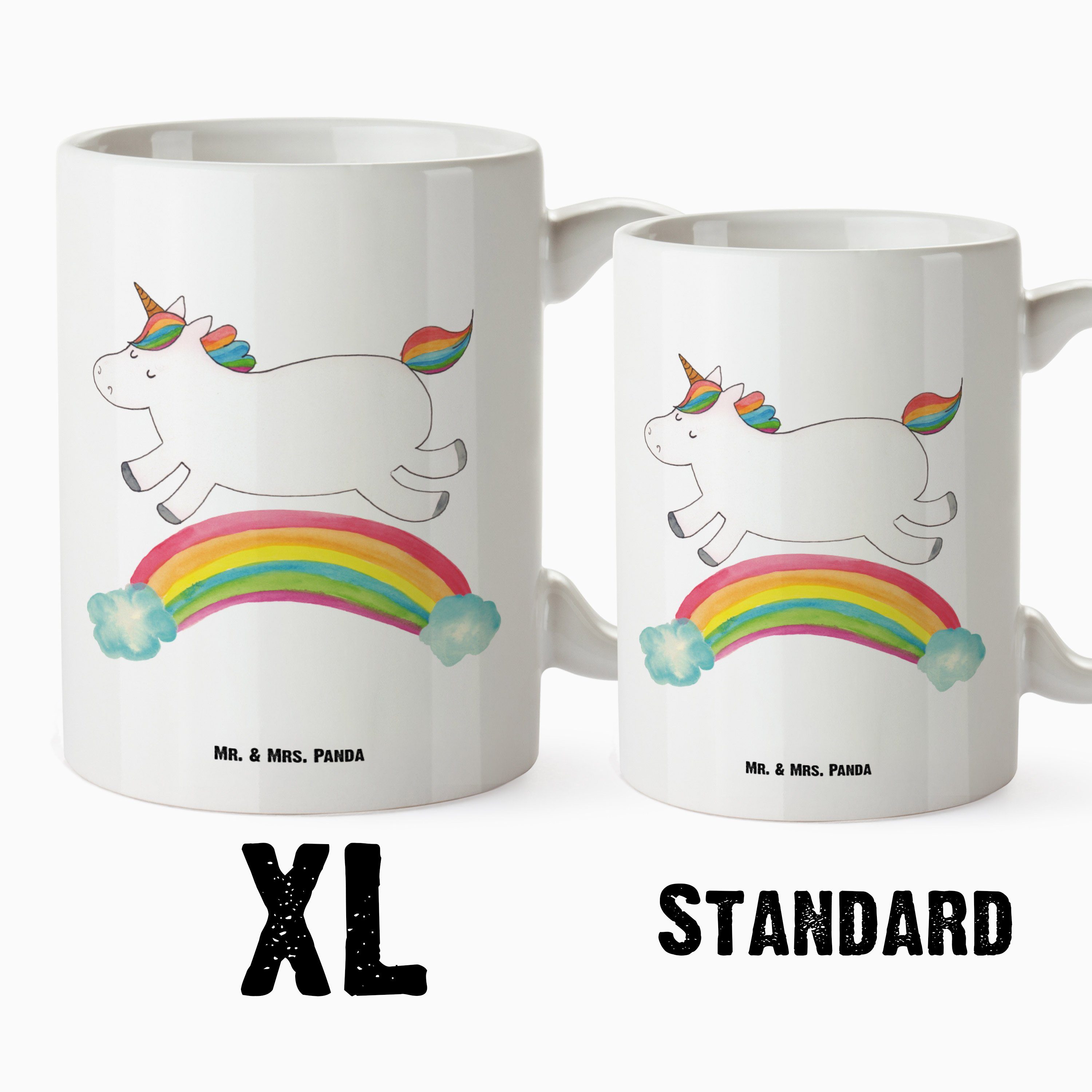 Einhorn Geschenk, Tasse, Tasse Mr. Erwachsenwerden, Gros, Regenbogen Panda - Keramik & - XL Tasse XL Weiß Mrs.