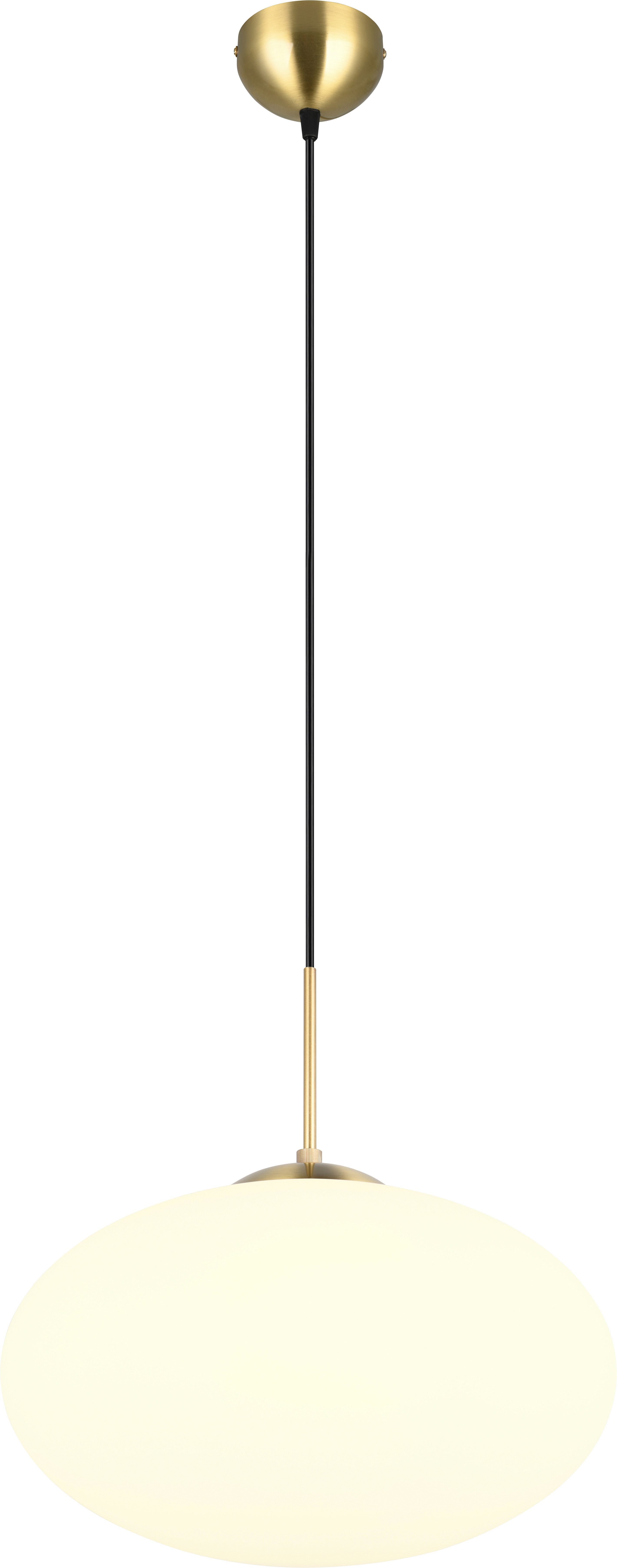 TRIO Leuchten Pendelleuchte FOMENTO, Hängelampe mit Glasschirm, exkl 1x E27 max 15W, Leuchtmittel wechselbar, warmweiß - kaltweiß, Glas Hängeleuchte Höhe 150 cm, Hängelampe Küche Esszimmer Wohnzimmer