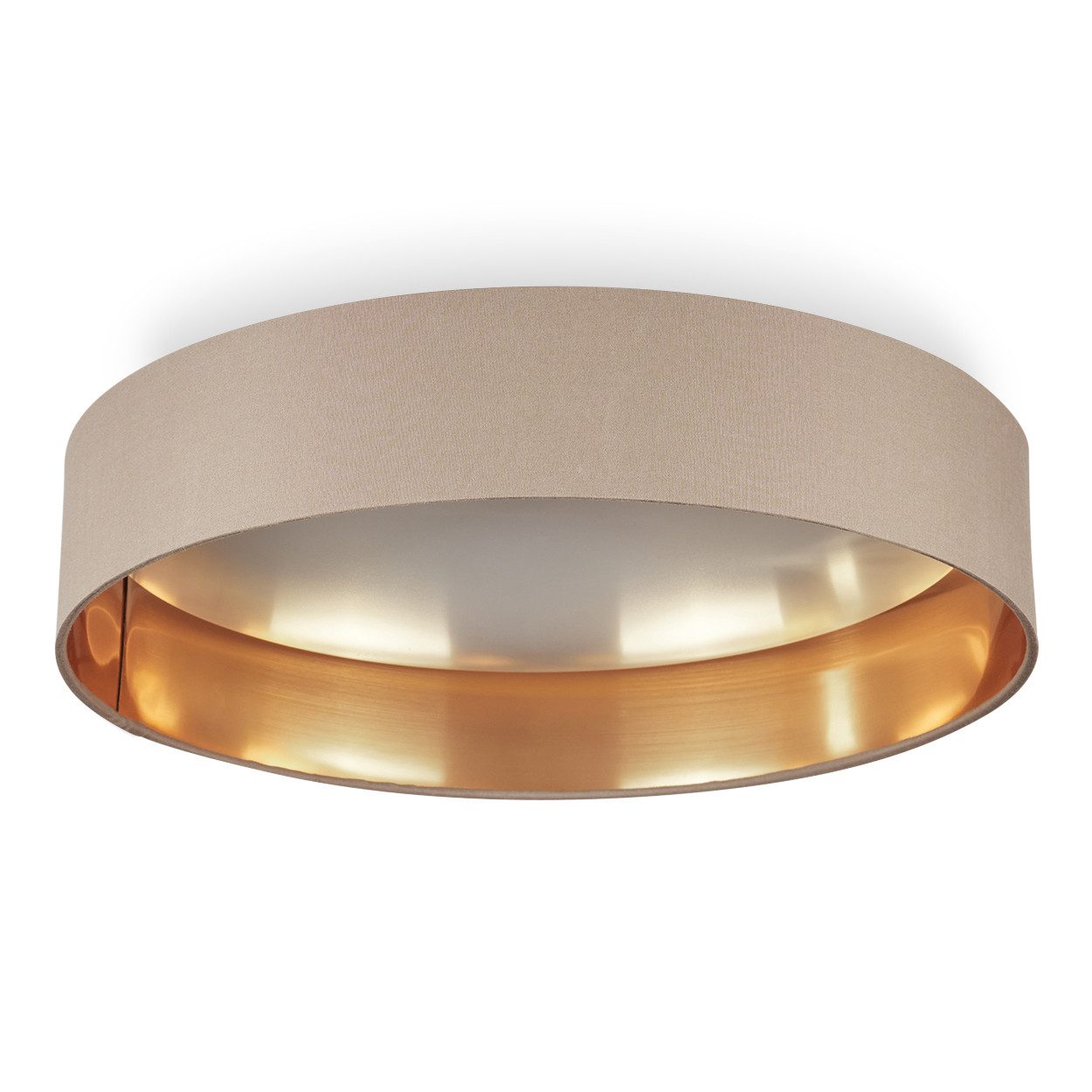 hofstein Deckenleuchte »Piani« LED Deckenlampe runde aus Metall/Stoff in Ro günstig online kaufen