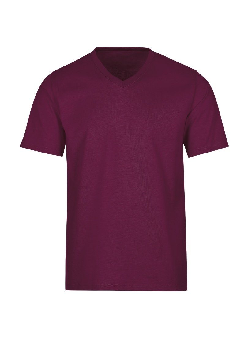 Baumwolle TRIGEMA T-Shirt DELUXE V-Shirt Trigema sangria