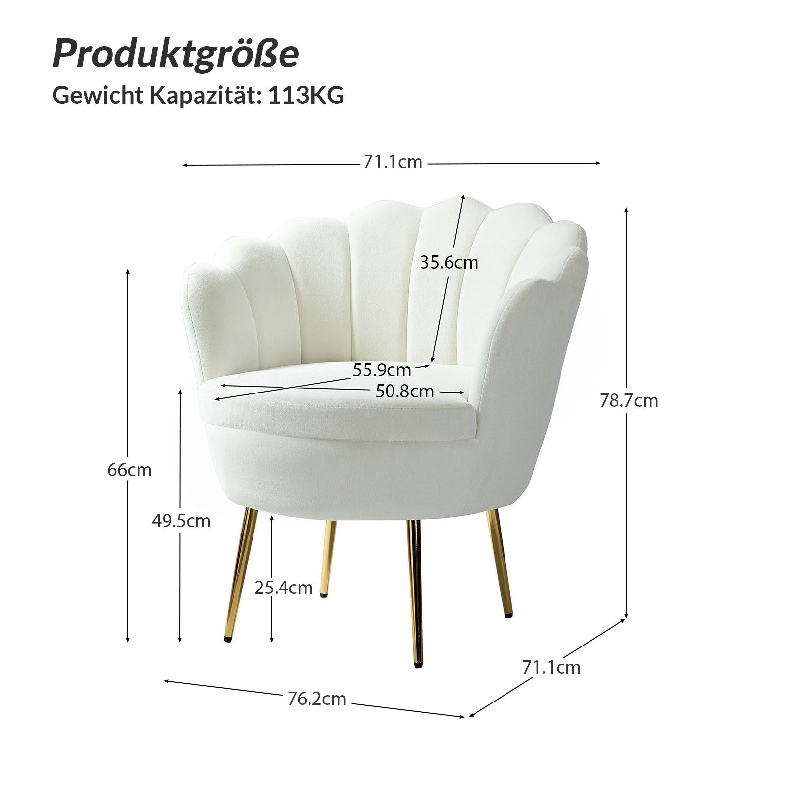 HULALA HOME Sessel Loungesessel Armlehnensessel mit günstig online kaufen