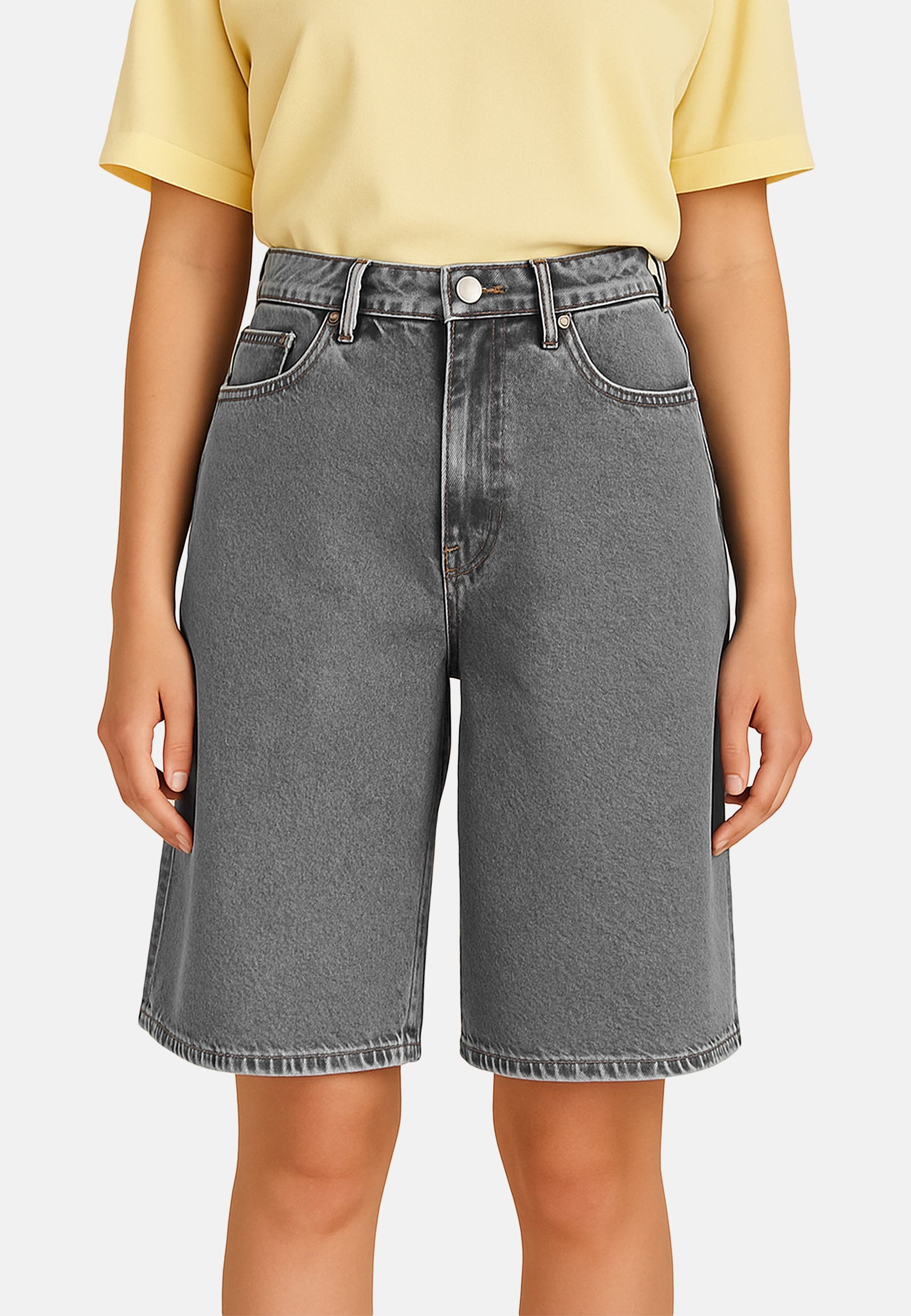 SUBLEVEL Jeansshorts Weites Bein mit lockerer Passform und 5-Pocket-Style D günstig online kaufen