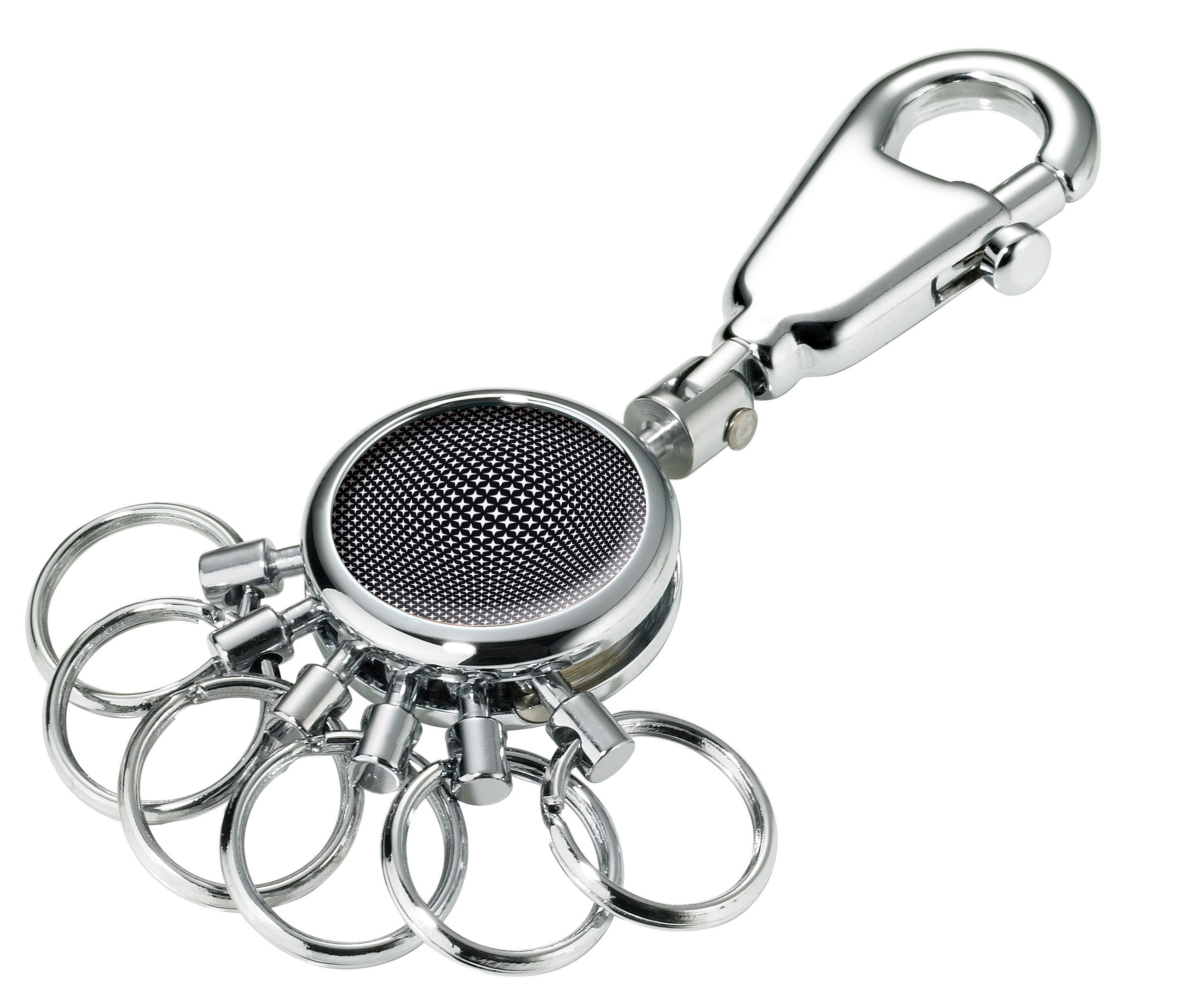 Schlüsselanhänger PATENT Dekor mit Karabiner & 6 abnehmbaren Ringen, verschiedene Motive