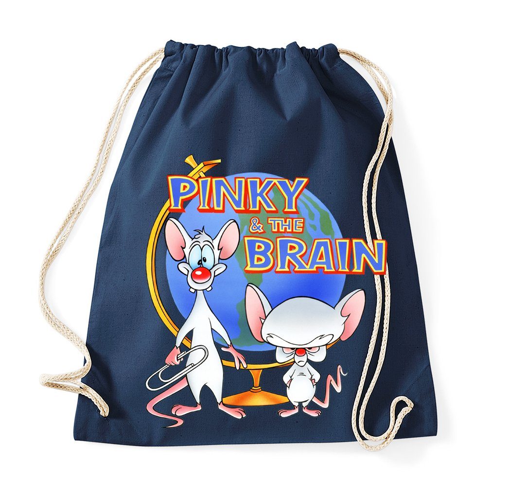 Blondie & Brownie Turnbeutel aus Baumwolle Pinky and the Brain Comic Cartoon Weltherrschaft